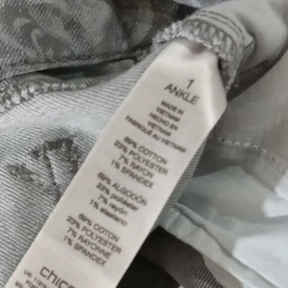 Chicos womens size 8 girlfriend slim leg ankle jeans Waist 34 Inseam 26.5 - Picture 11 of 13